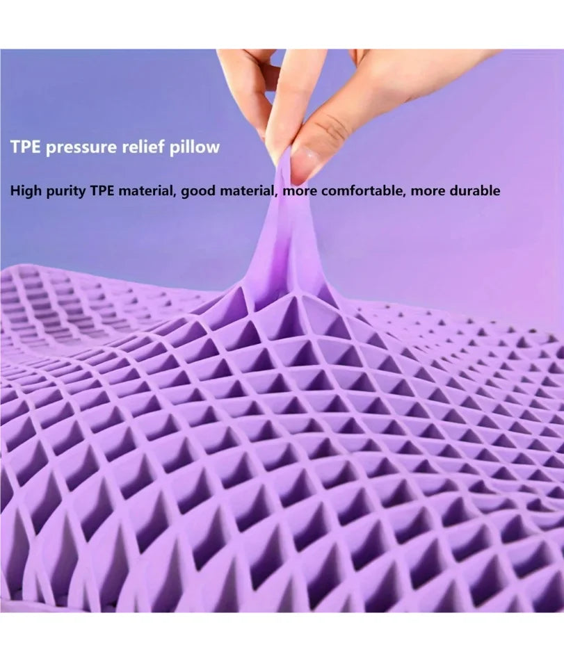 Pectin Pillow Breathable Air Layer TPE Pillow Washable with Water, Zero Pressure Cervical Neck Pillow Latex Adult Single Pillow
